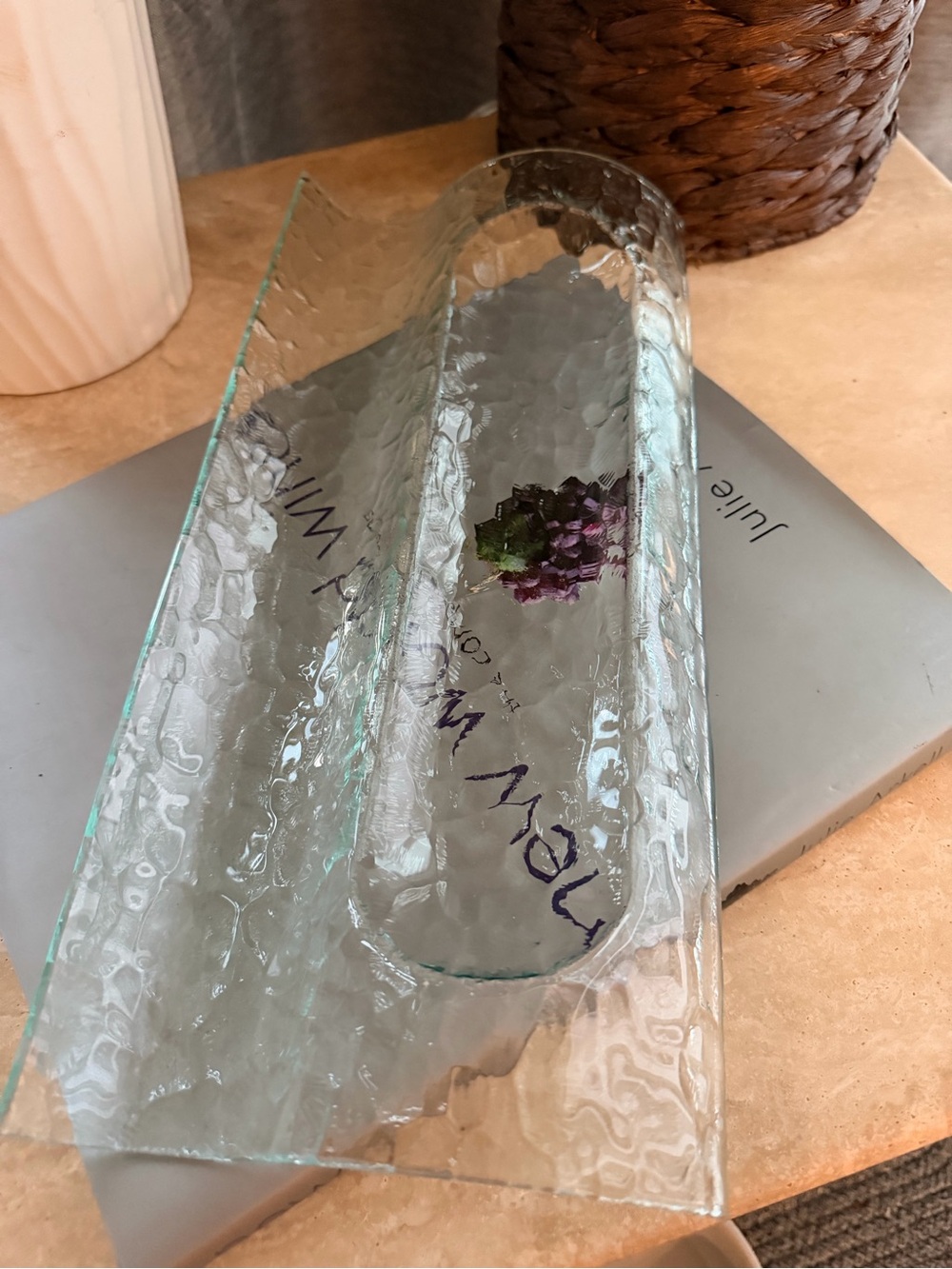 Clear Hammered Glass Decorative Tray